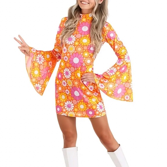 70s hippie chic floral dress. Size XXL - Picture 3 of 5